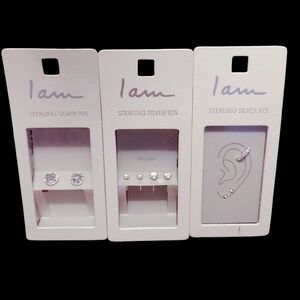 Sterling Silver 925 Earring Trio LOT